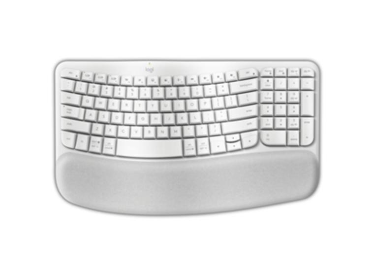 product image for Logitech Wave Keys Wireless Ergo Keyboard - White
