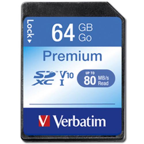 image of Verbatim Premium SDXC Class 10 Card 64GB