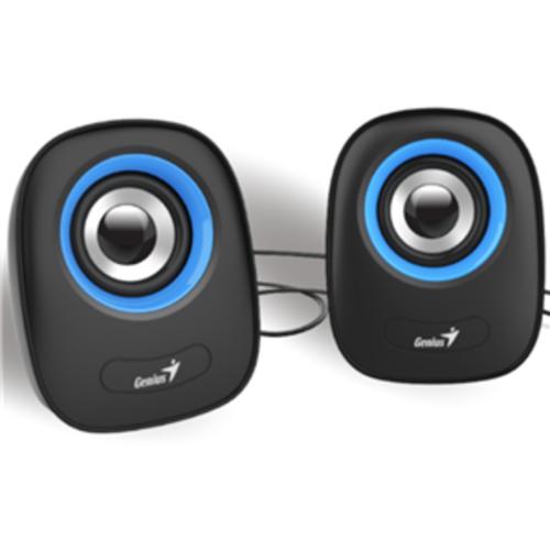 image of Genius SP-Q160 Black USB Powered Mini Speakers - Black/Blue