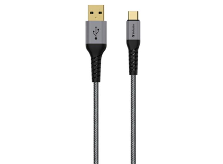 product image for Verbatim Sync & Charge USB Type-C to Type A Tough Max Cable 120cm Grey