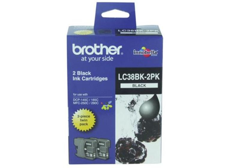 product image for Brother LC38BK2PK Black Ink Cartridge Twin Pack