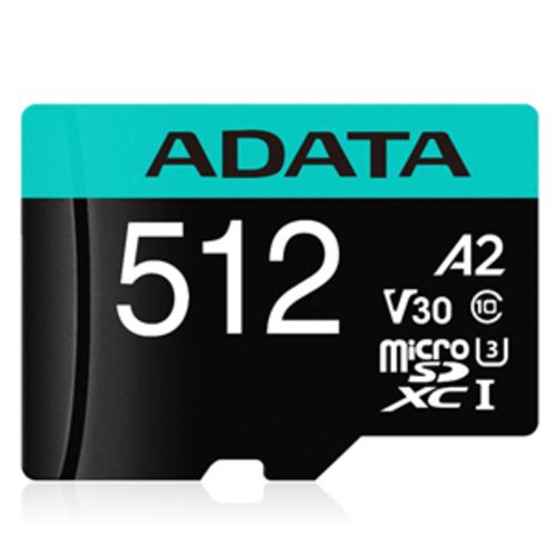 image of ADATA Premier Pro microSDXC UHS-I U3 A2 V30 Card with Adapter 512GB