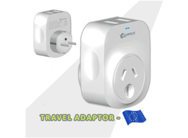product image for Sansai Outbound USB Travel Adapter - NZ/AU to Europe Plug