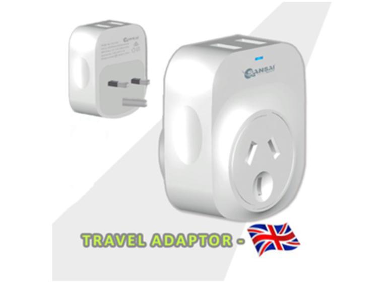 product image for Sansai Outbound USB Travel Adapter - NZ/AU to UK Plug