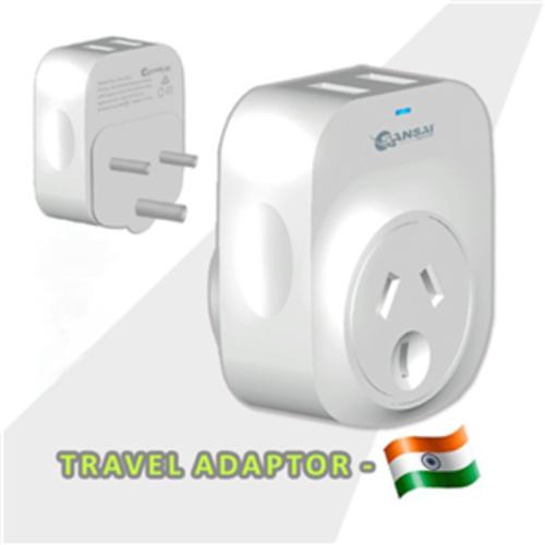 image of Sansai Outbound USB Travel Adapter - NZ/AU to India Plug