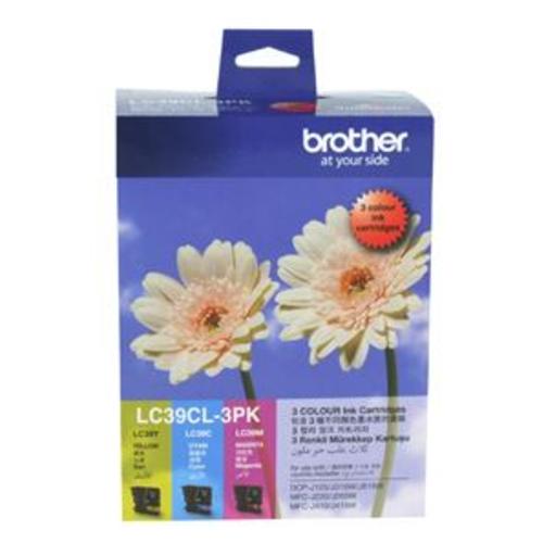 image of Brother LC39CL3PK CMY Colour Ink Cartridges (Triple Pack)