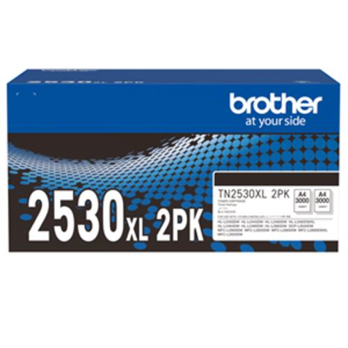 image of Brother TN2530XL2PK Black High Yield Toner 2 Pack