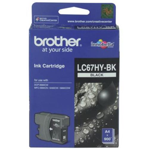 image of Brother LC67HYBK Black High Yield Ink Cartridge