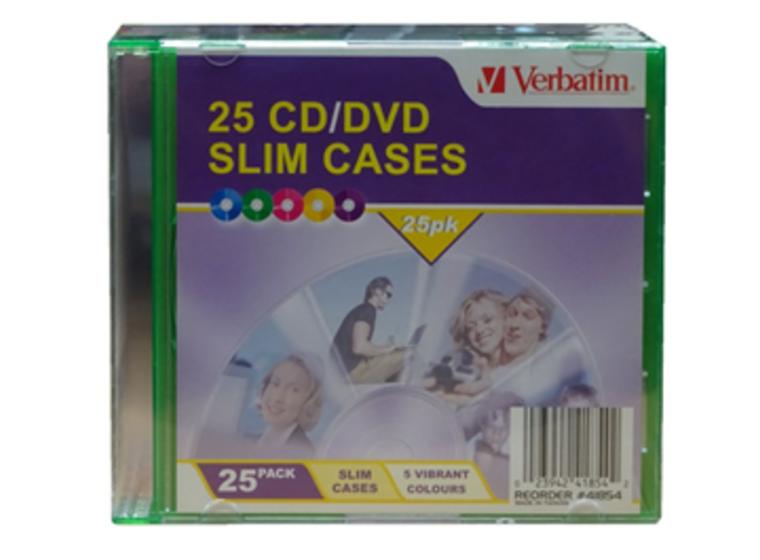 product image for Verbatim CD/DVD 25 Pack Coloured Slim Cases