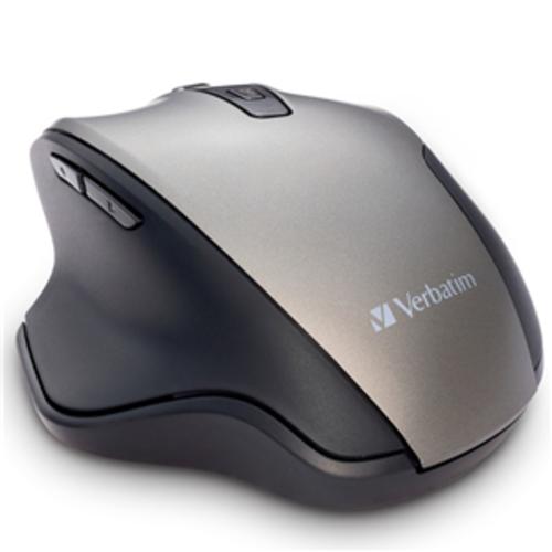 image of Verbatim Silent Ergonomic Wireless Blue LED Mouse - Graphite