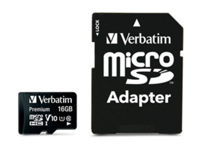 product image for Verbatim Premium microSDHC UHS-I Class 10 Card with Adapter 16GB