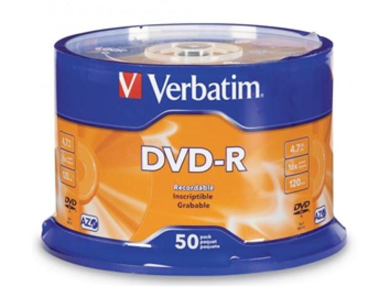 product image for Verbatim DVD-R 4.7GB 16x 50 Pack on Spindle