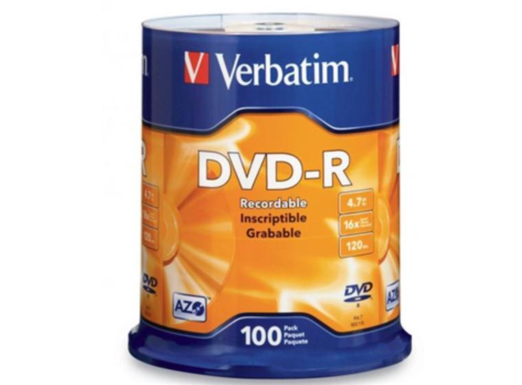 product image for Verbatim DVD-R 4.7GB 16x 100 Pack on Spindle