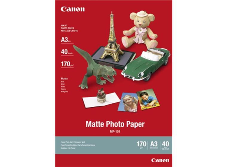 product image for Canon MP-101 A3 Matte 170gsm Photo Paper - 40 Sheets