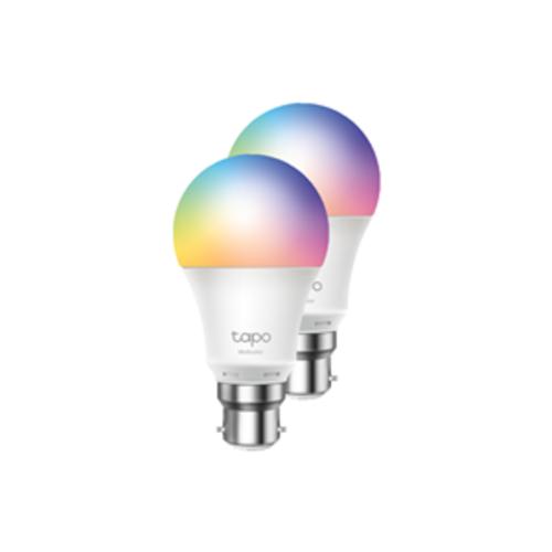 image of TP-Link L530B Tapo Smart Wi-Fi LED Bulb 16M Colours B22 Twin Pack