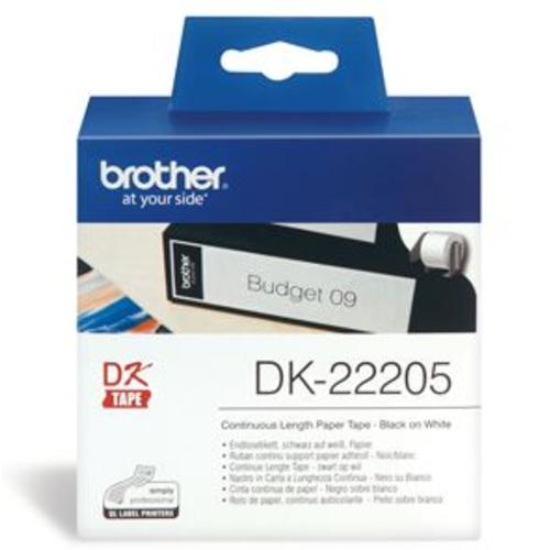 image of Brother DK22205 Continuous Length Paper Label Tape 62mm x 30.48m