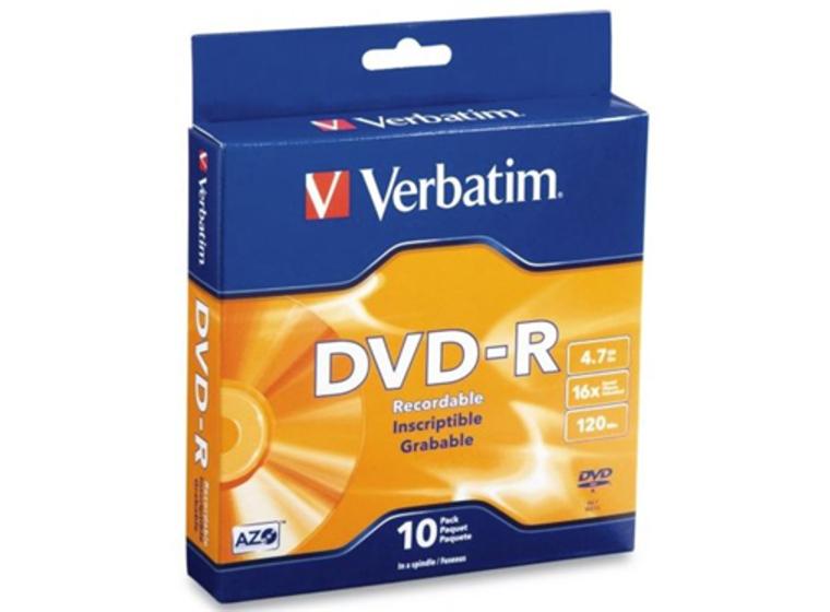 product image for Verbatim DVD-R 4.7GB 16x 10 Pack on Spindle